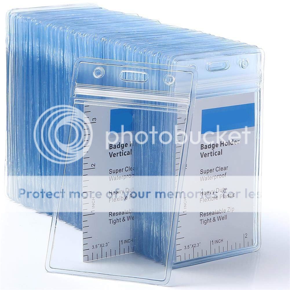 2-x-clear-plastic-zip-pouch-name-tag-id-swipe-card-holder-pvc-badge-work-lanyard-ebay